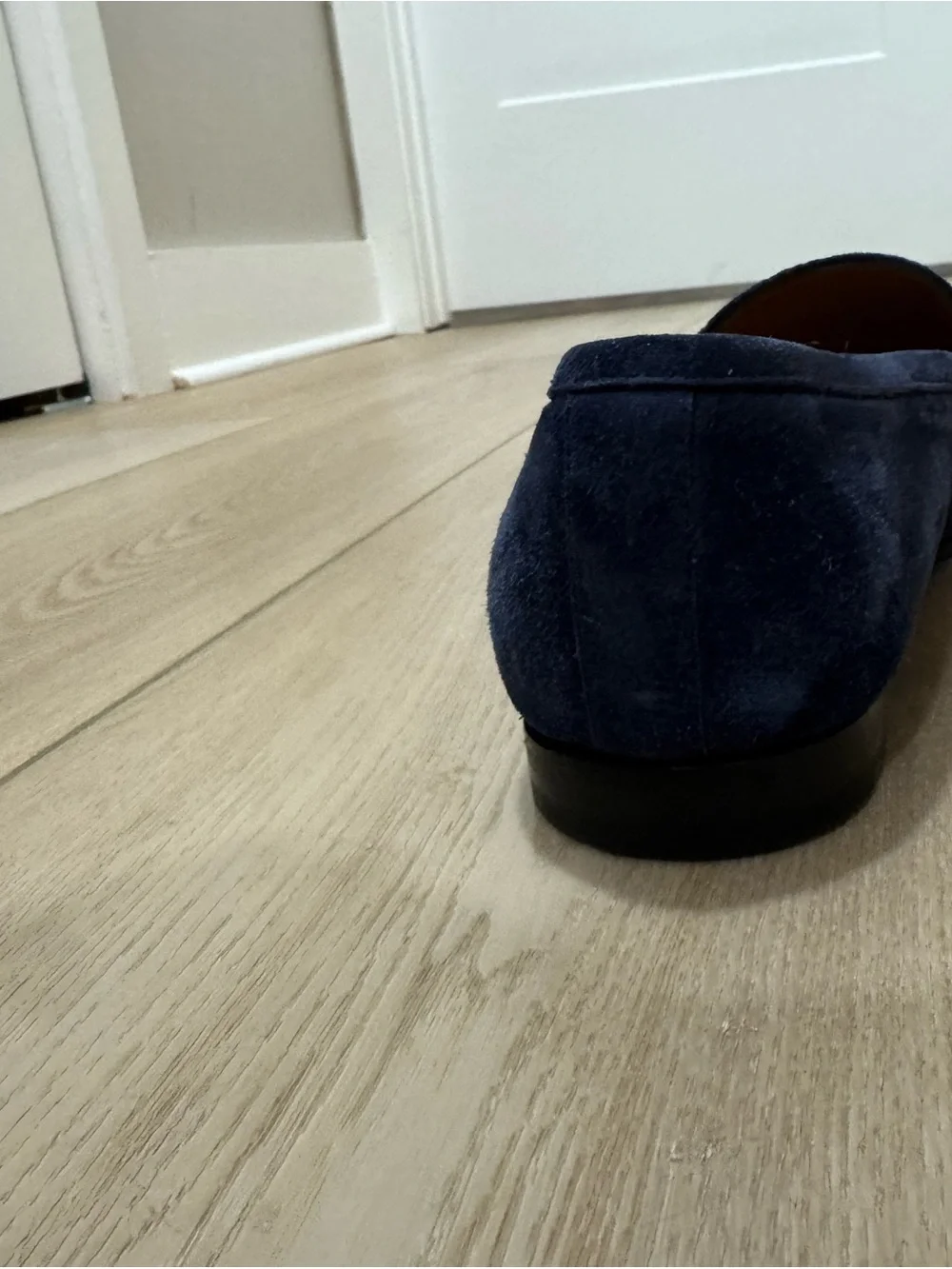 Gucci Navy Suede GG Horsebit Slip-On Loafers